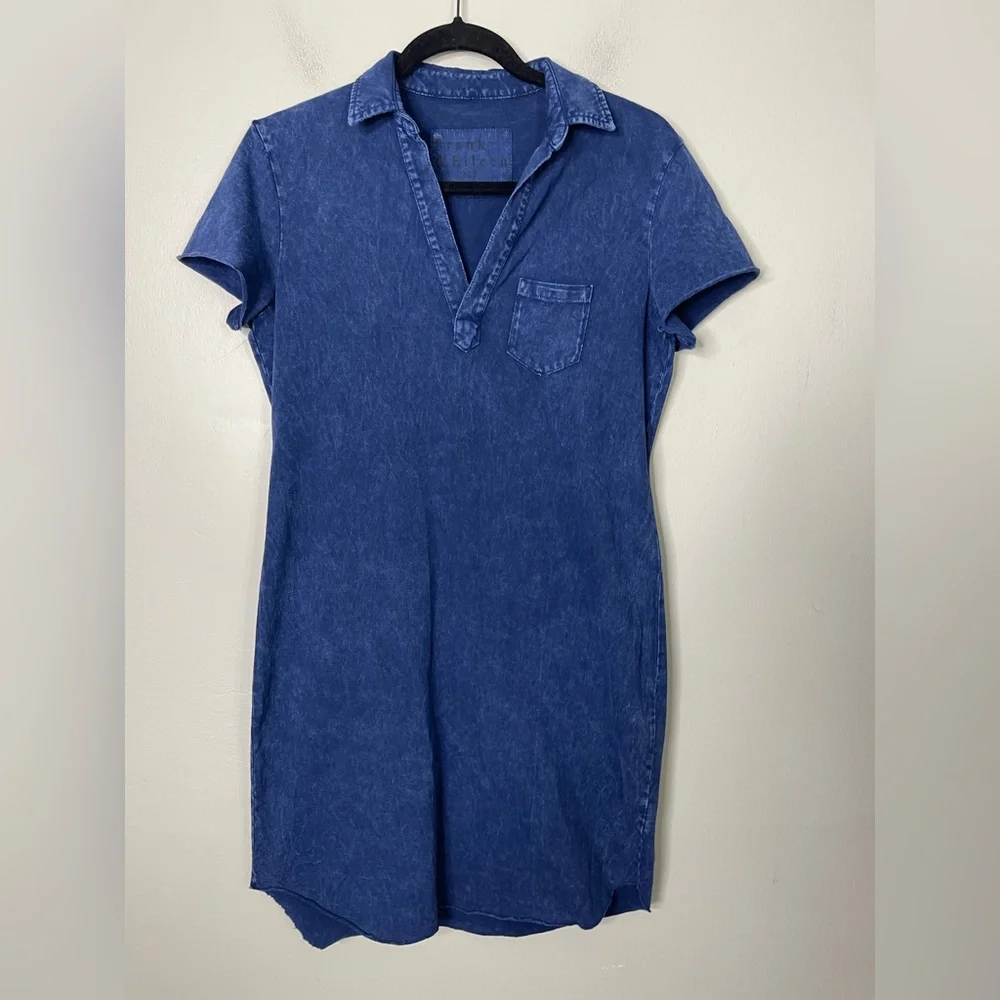 Frank & Eileen Lauren Polo Mini Shirt Dress S In Mineral Navy Worn Once Denim - Picture 4 of 13